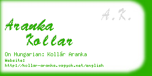 aranka kollar business card