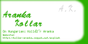 aranka kollar business card